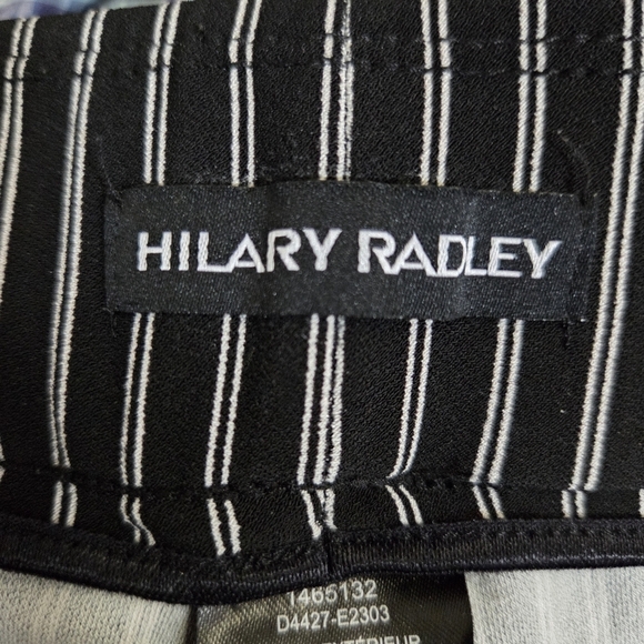 Hilary Radley Black and White Striped Straight Leg Pants With Pockets Size L - Picture 6 of 6